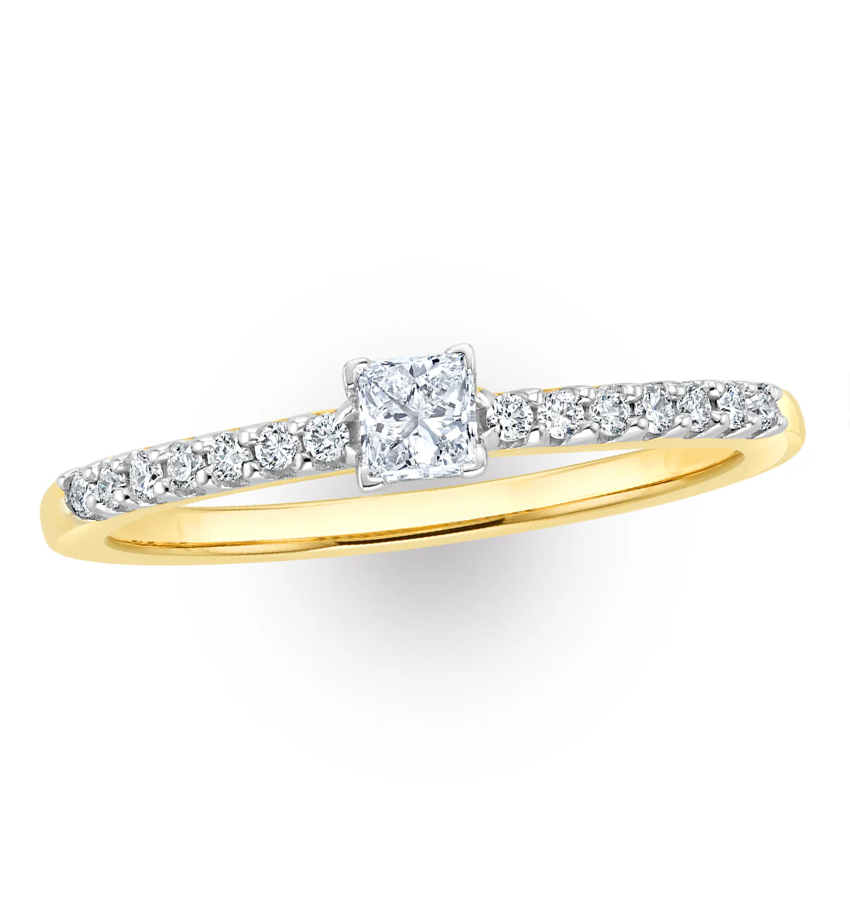 Princess Cut Lab Diamond Engagement Ring 0.25ct H/Si in 18K Gold Vermeil - Image 4