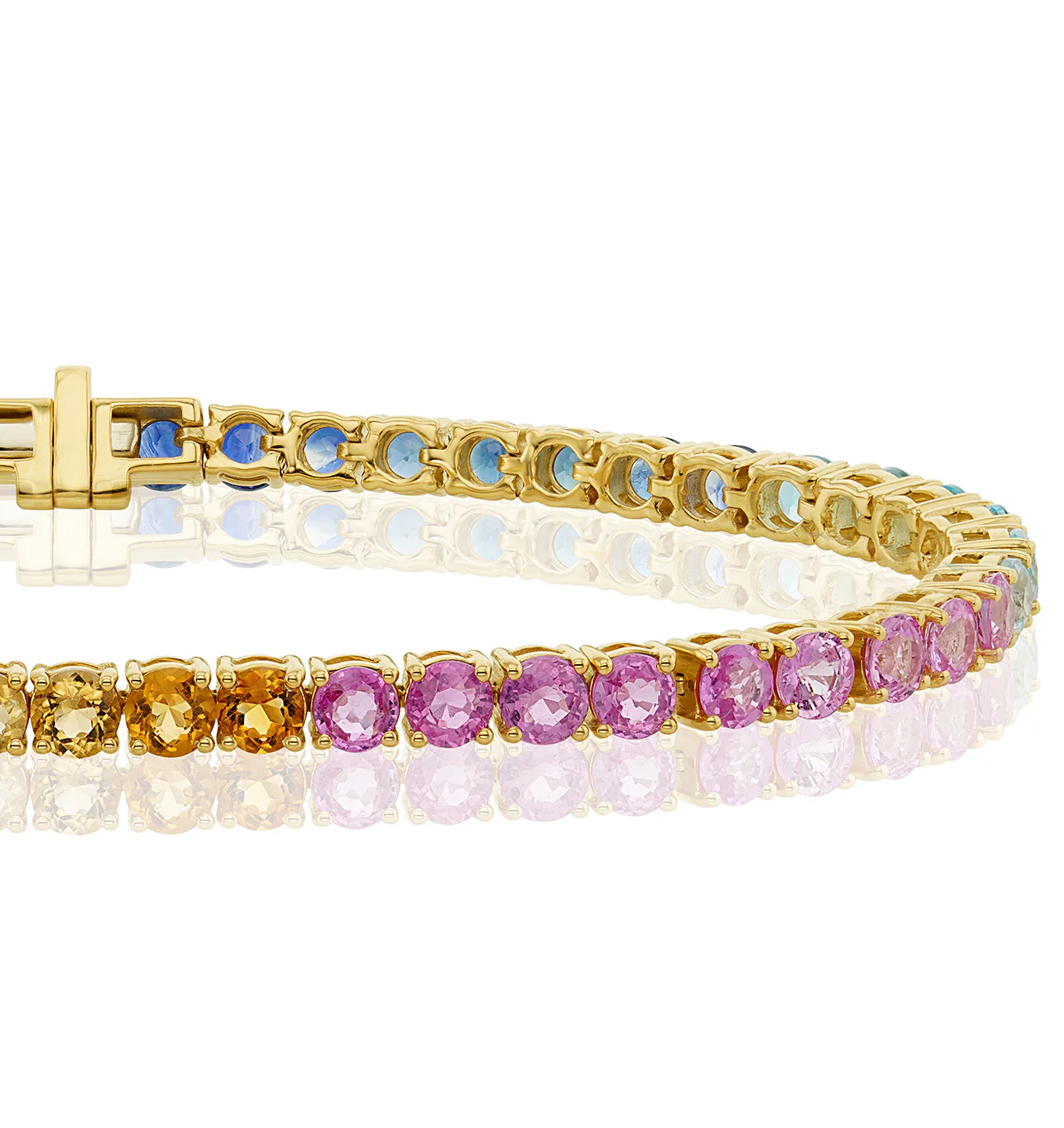Rainbow Tennis Bracelet 7.50ct in 18K Gold Vermeil - Image 3