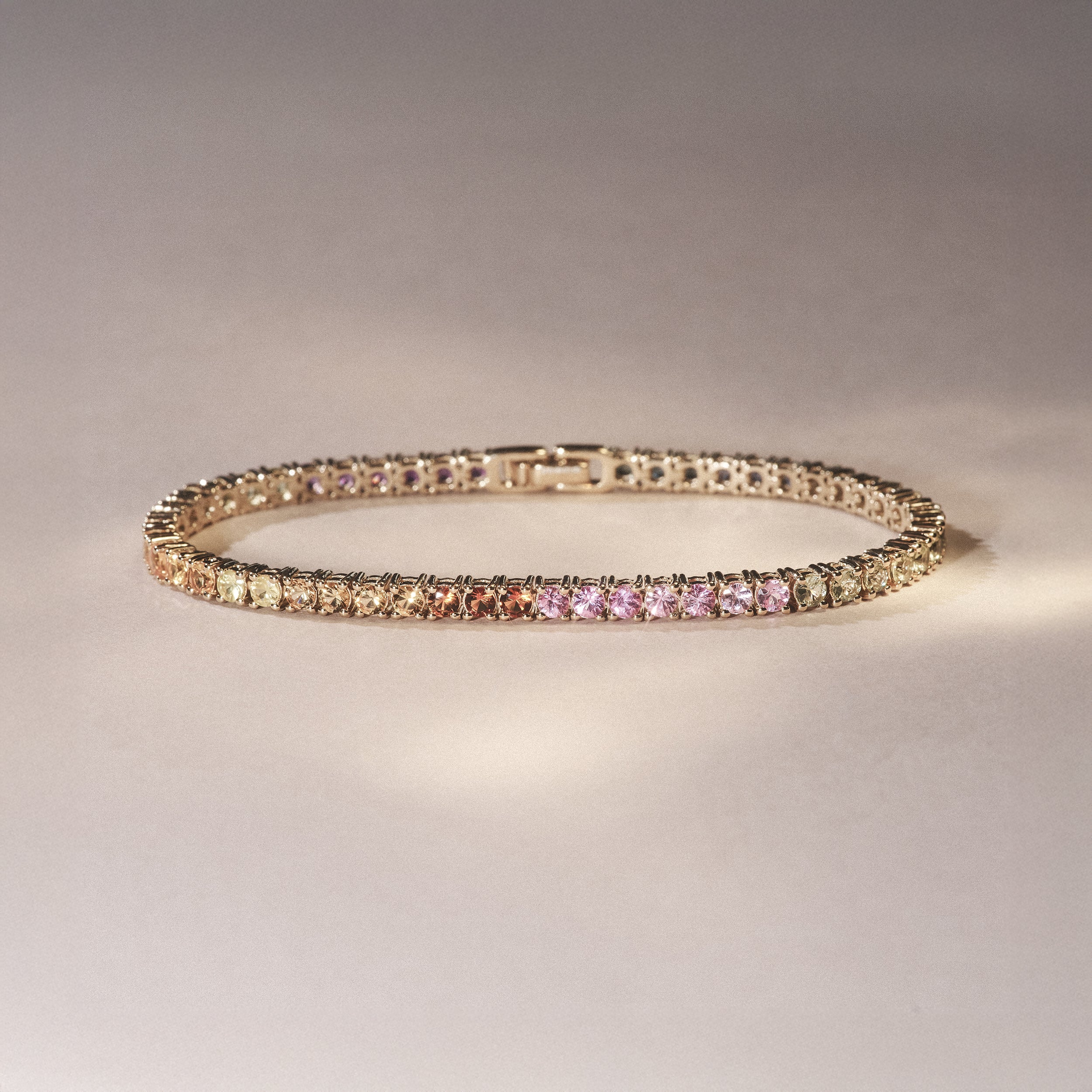 Rainbow Tennis Bracelet 7.50ct in 18K Gold Vermeil - Image 8