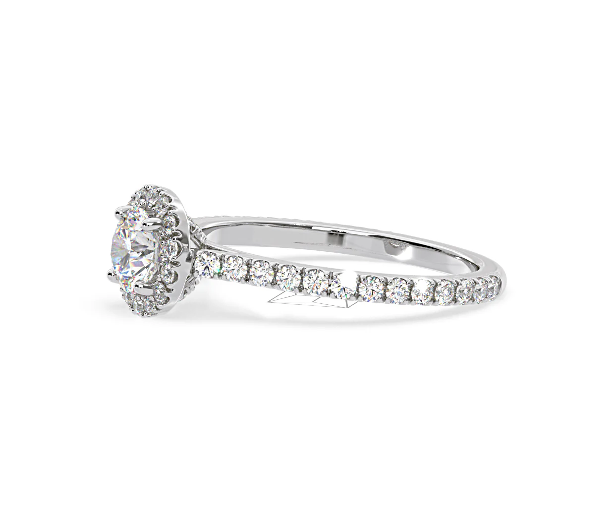 Reina Diamond Halo Engagement Ring in 18K White Gold 1.10ct G/SI2 - Image 102