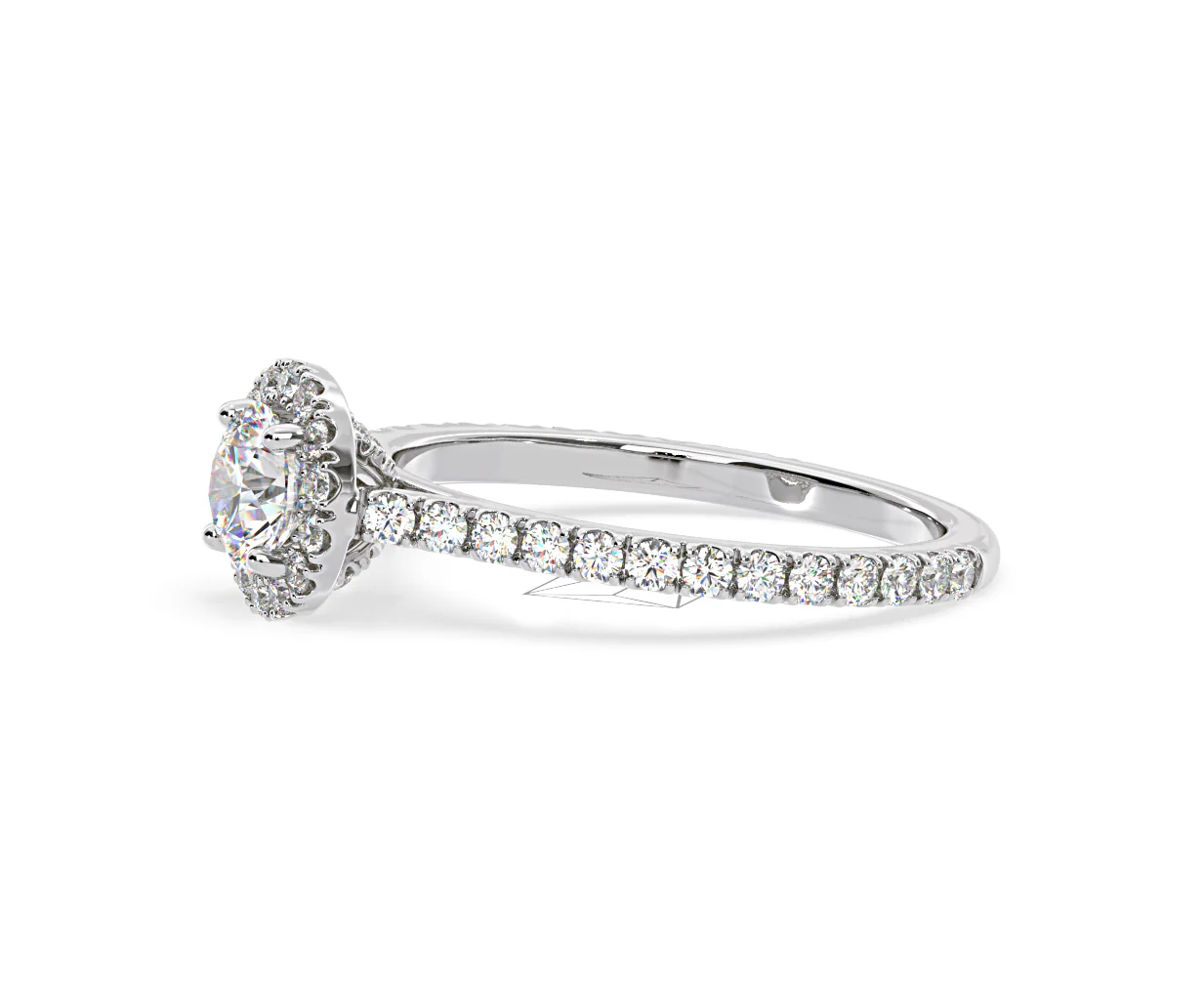 Reina Diamond Halo Engagement Ring in 18K White Gold 1.10ct G/SI2 - Image 103