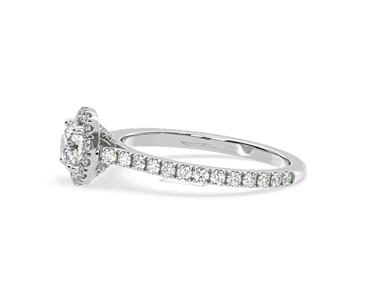 Reina Diamond Halo Engagement Ring in 18K White Gold 1.10ct G/SI2 - Image 105