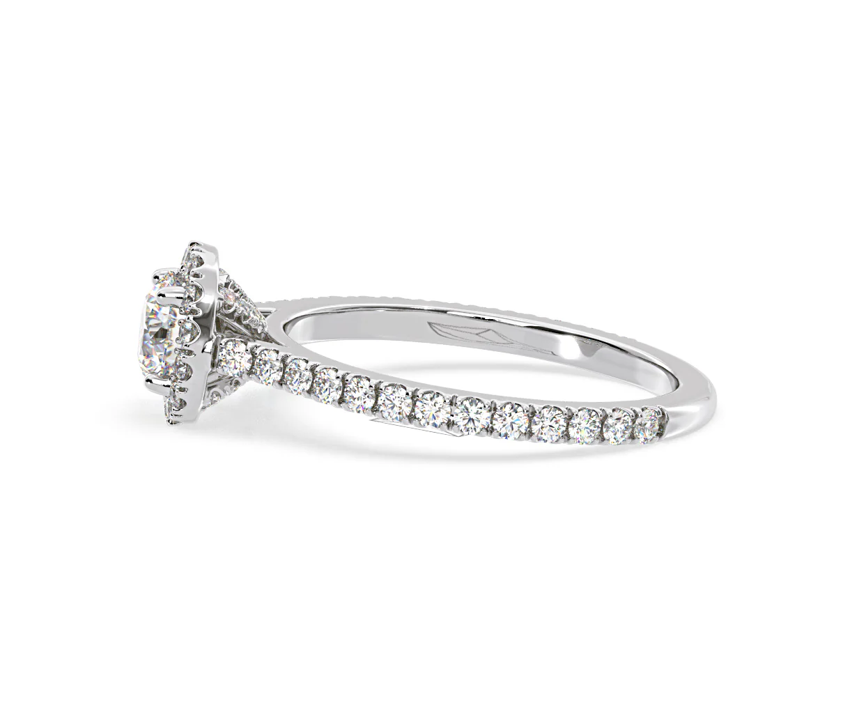 Reina Diamond Halo Engagement Ring in 18K White Gold 1.10ct G/SI2 - Image 107