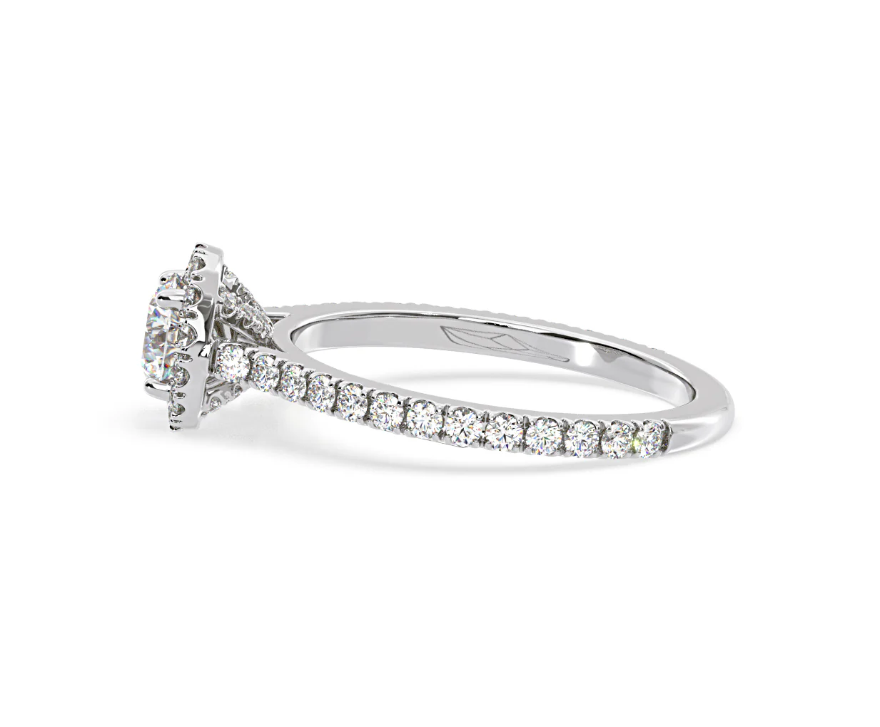 Reina Diamond Halo Engagement Ring in 18K White Gold 1.10ct G/SI2 - Image 108