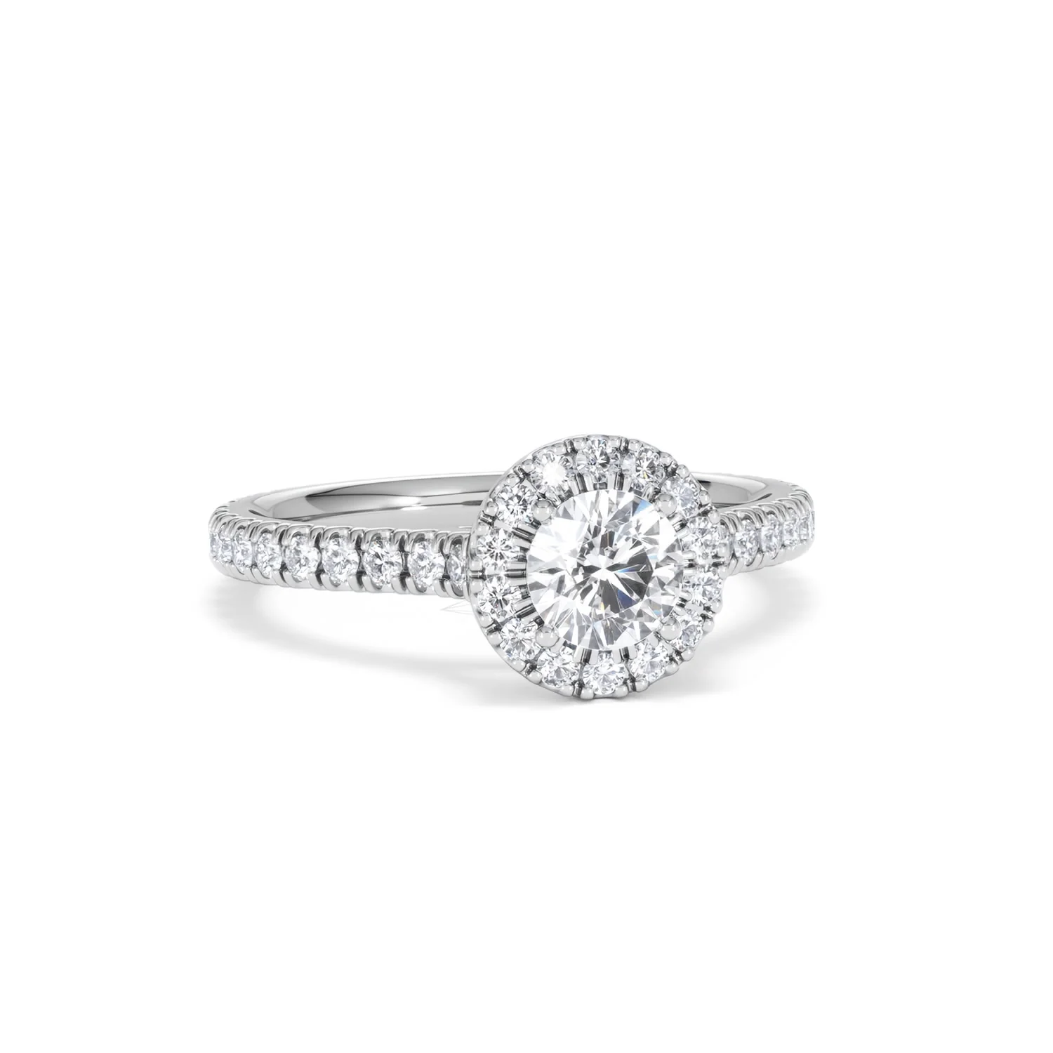 Reina Diamond Halo Engagement Ring in 18K White Gold 1.10ct G/SI2 - Image 11