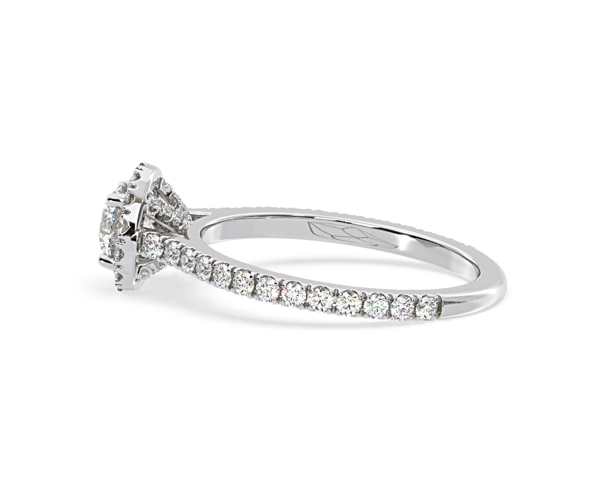 Reina Diamond Halo Engagement Ring in 18K White Gold 1.10ct G/SI2 - Image 110