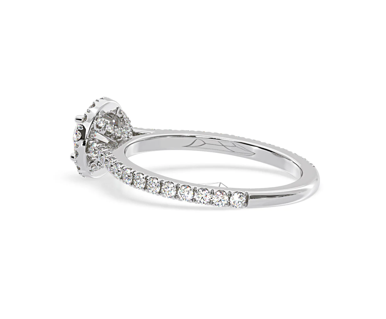 Reina Diamond Halo Engagement Ring in 18K White Gold 1.10ct G/SI2 - Image 114