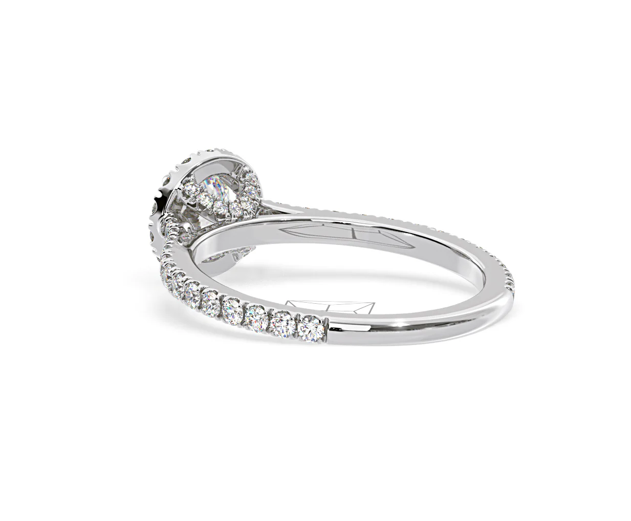 Reina Diamond Halo Engagement Ring in 18K White Gold 1.10ct G/SI2 - Image 119
