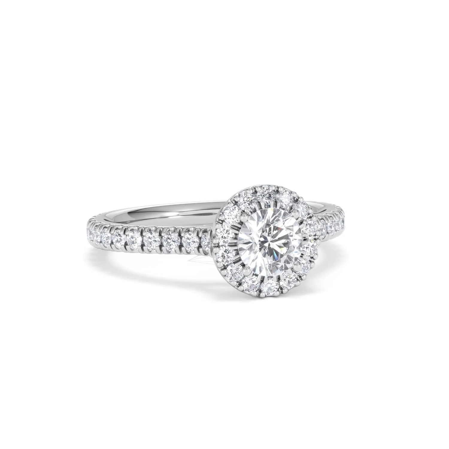 Reina Diamond Halo Engagement Ring in 18K White Gold 1.10ct G/SI2 - Image 12