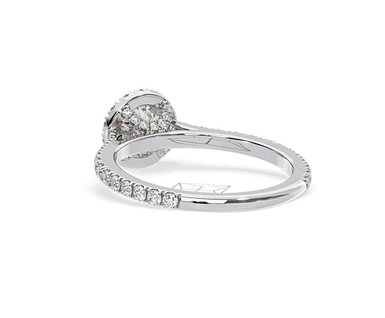 Reina Diamond Halo Engagement Ring in 18K White Gold 1.10ct G/SI2 - Image 121