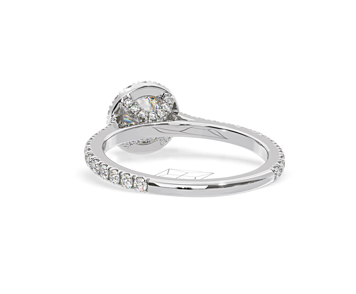 Reina Diamond Halo Engagement Ring in 18K White Gold 1.10ct G/SI2 - Image 123