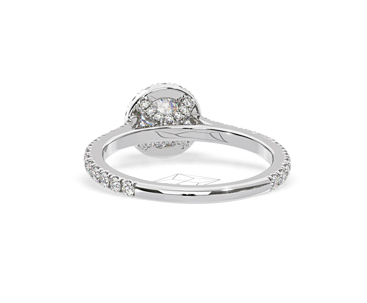Reina Diamond Halo Engagement Ring in 18K White Gold 1.10ct G/SI2 - Image 125