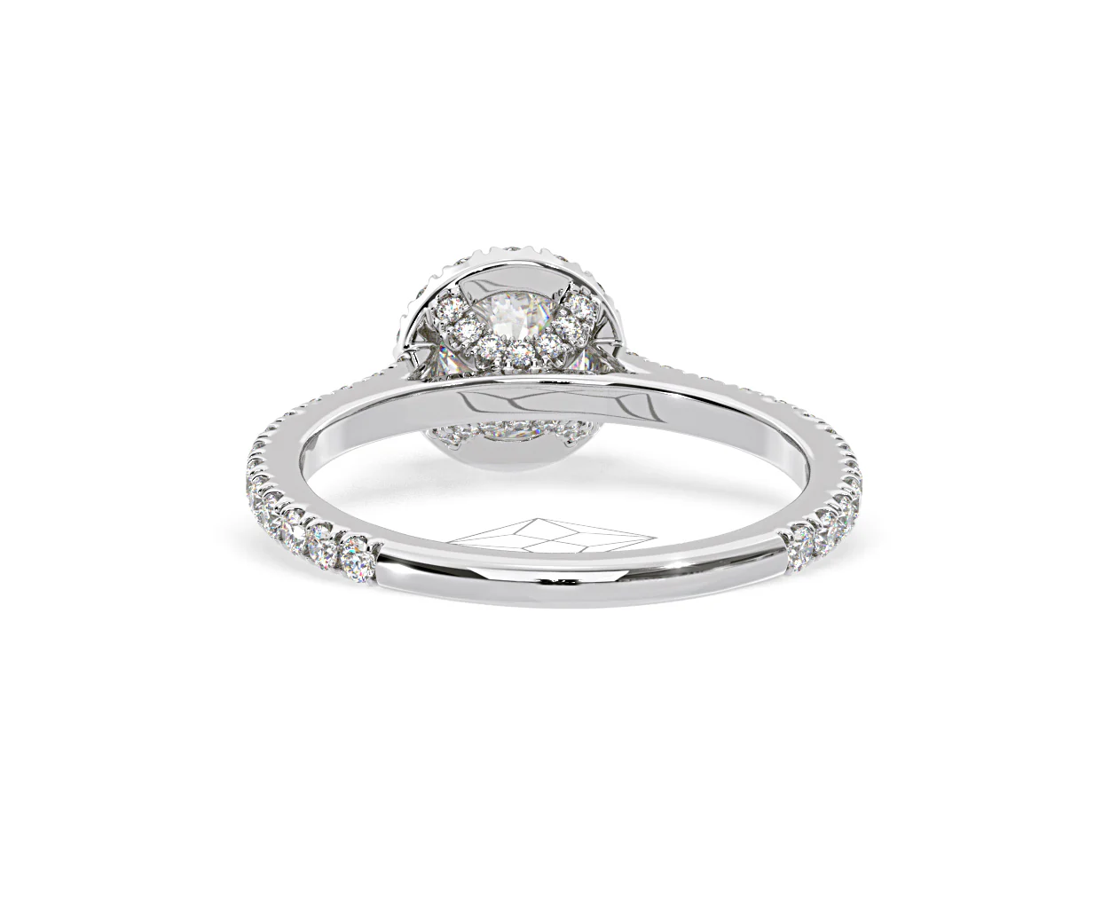 Reina Diamond Halo Engagement Ring in 18K White Gold 1.10ct G/SI2 - Image 126