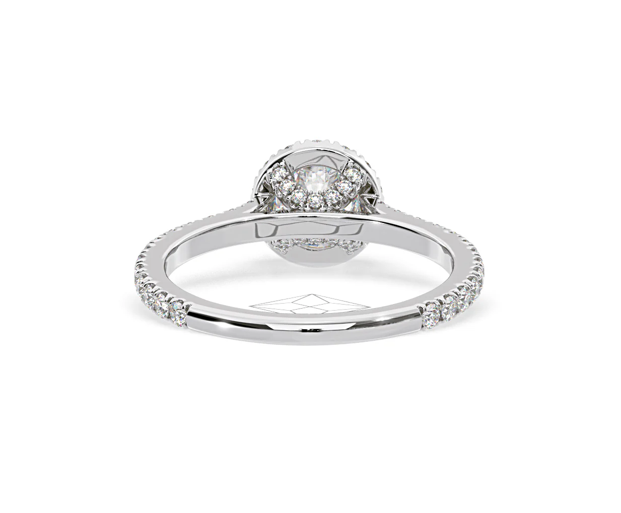 Reina Diamond Halo Engagement Ring in 18K White Gold 1.10ct G/SI2 - Image 128