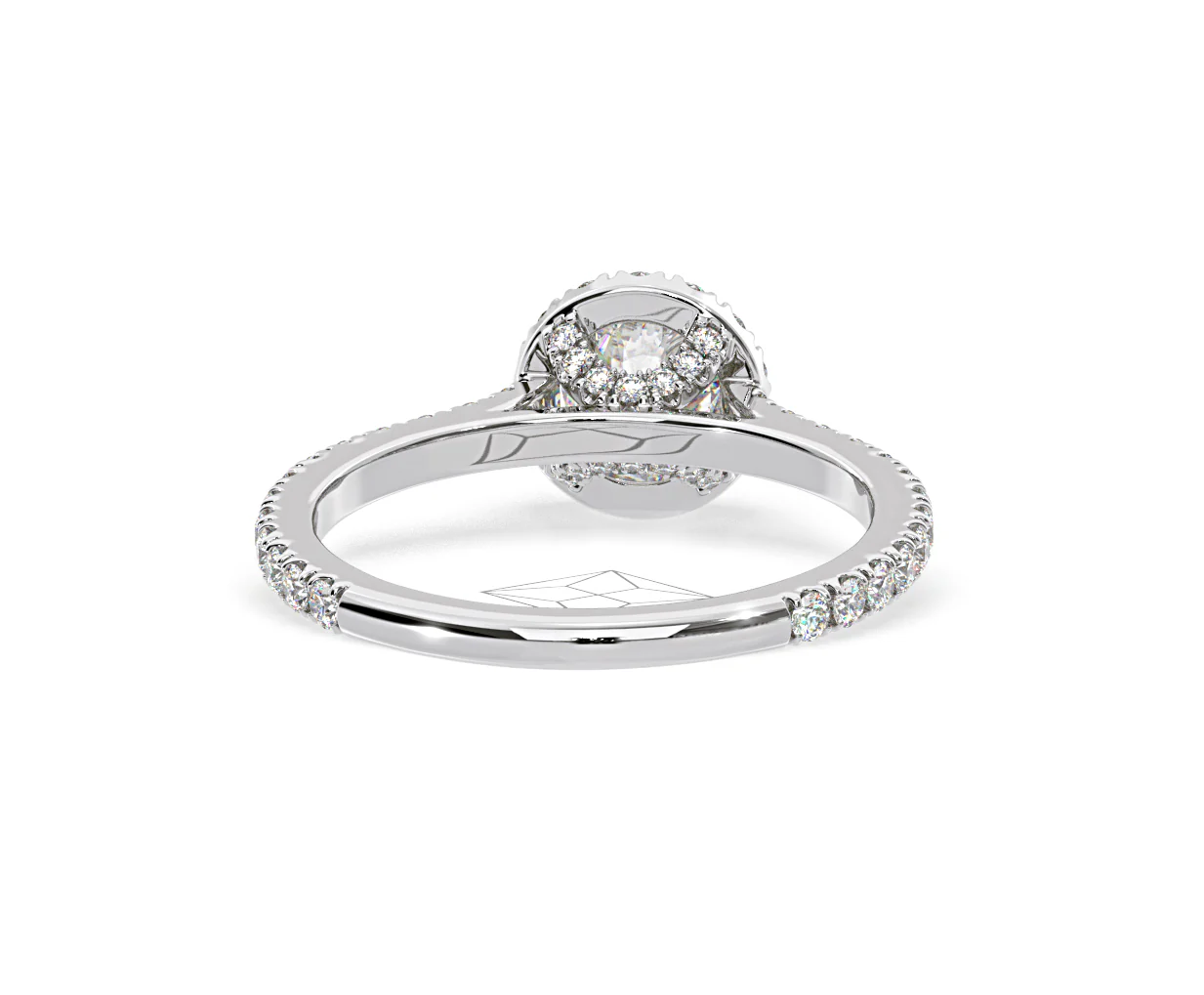 Reina Diamond Halo Engagement Ring in 18K White Gold 1.10ct G/SI2 - Image 129