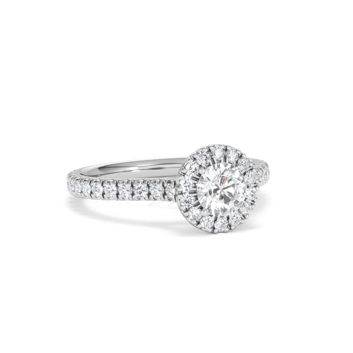 Reina Diamond Halo Engagement Ring in 18K White Gold 1.10ct G/SI2 - Image 13