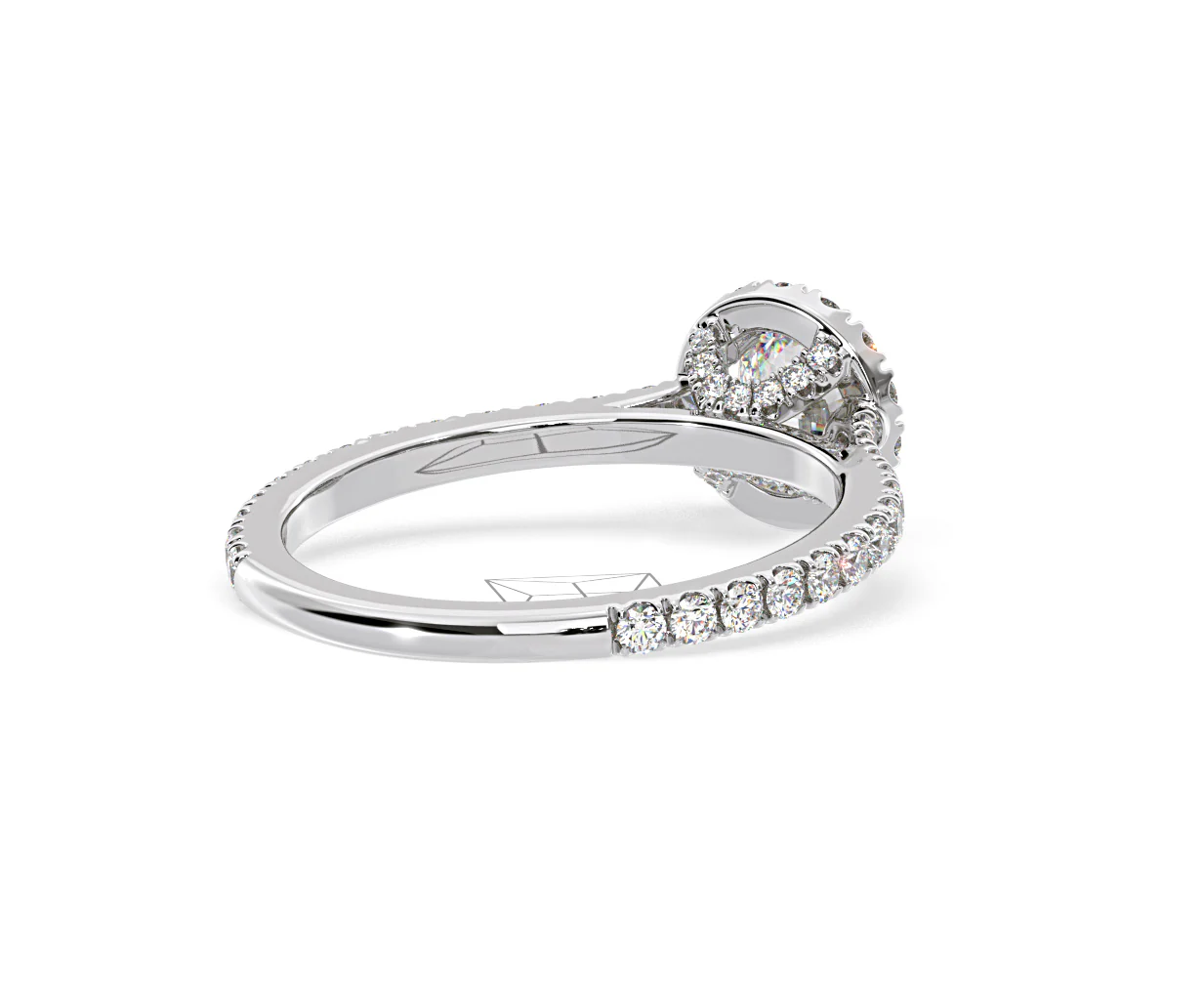 Reina Diamond Halo Engagement Ring in 18K White Gold 1.10ct G/SI2 - Image 135