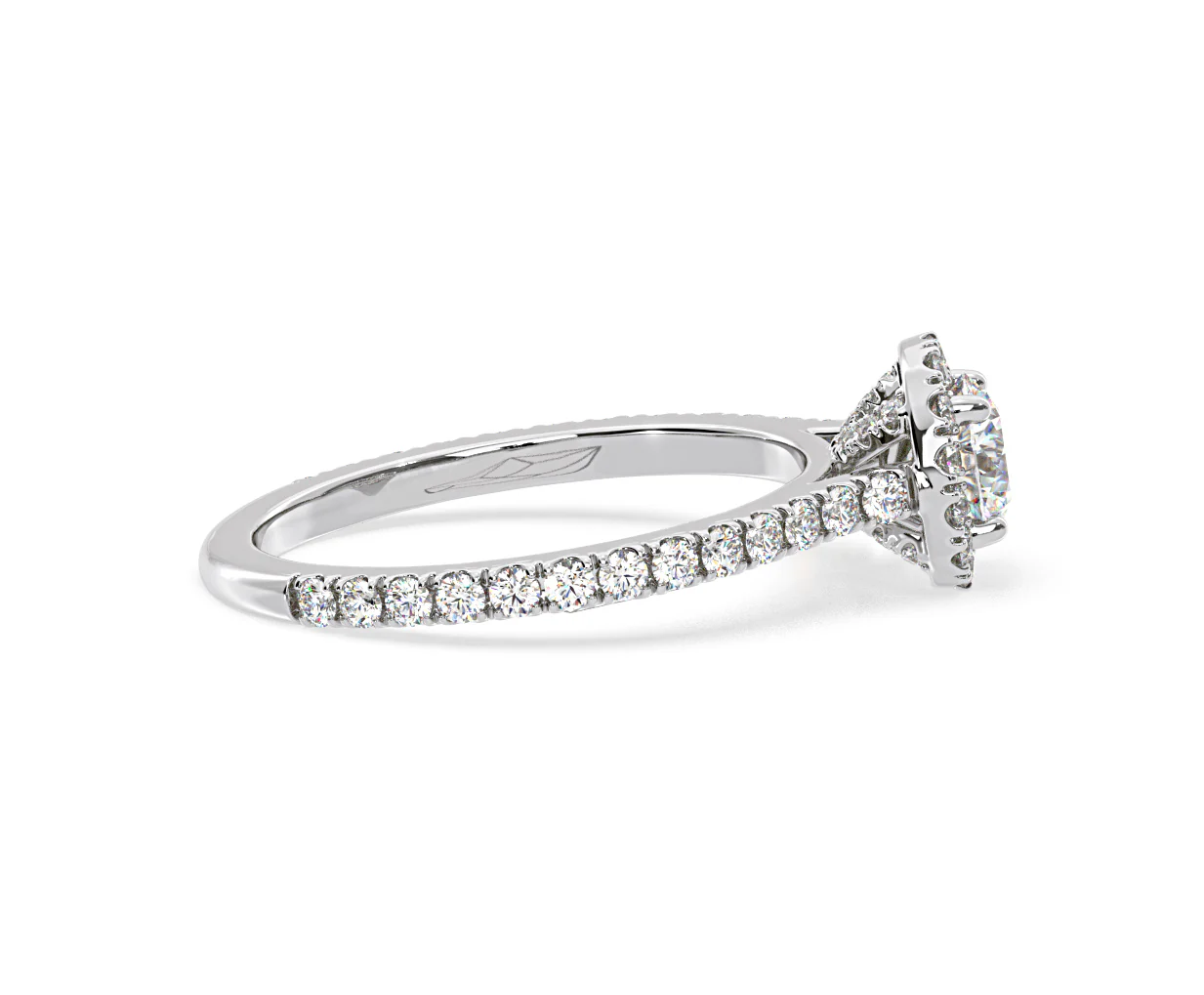 Reina Diamond Halo Engagement Ring in 18K White Gold 1.10ct G/SI2 - Image 147