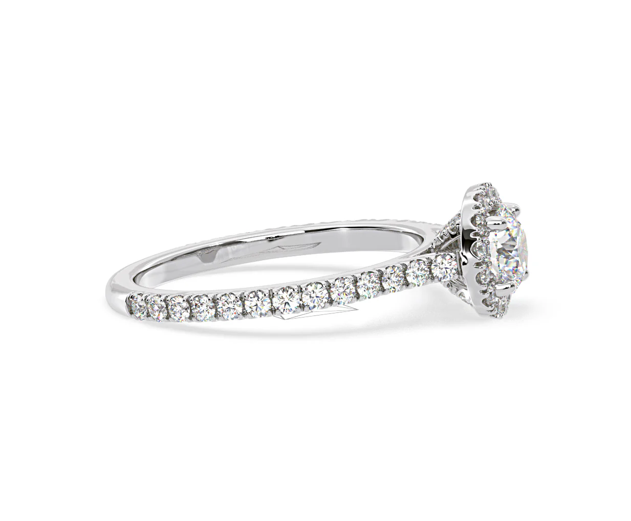 Reina Diamond Halo Engagement Ring in 18K White Gold 1.10ct G/SI2 - Image 150