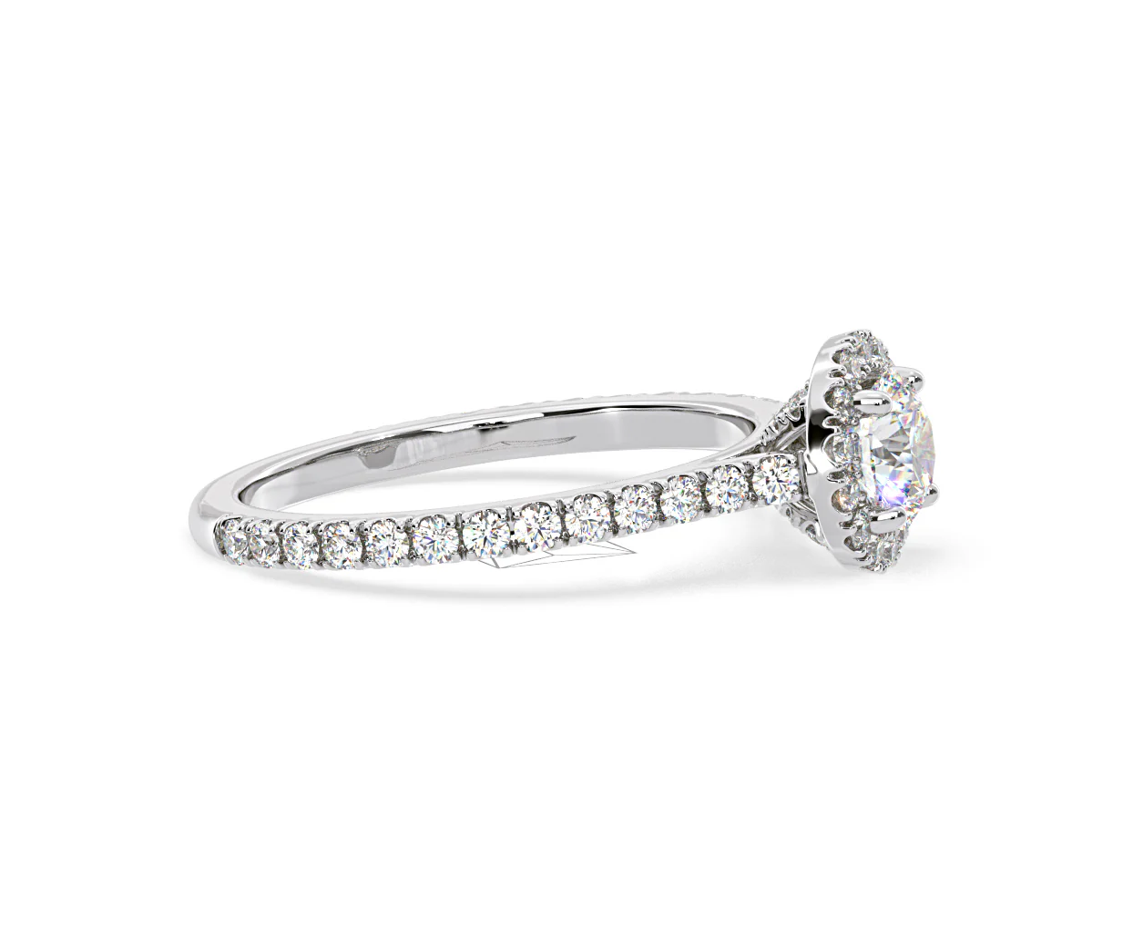 Reina Diamond Halo Engagement Ring in 18K White Gold 1.10ct G/SI2 - Image 151