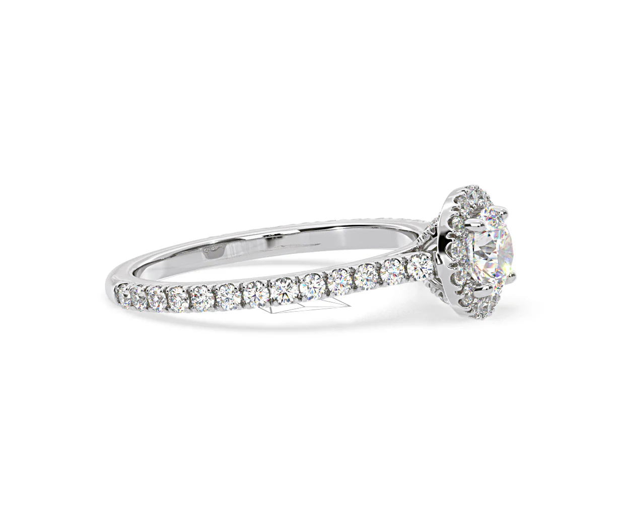 Reina Diamond Halo Engagement Ring in 18K White Gold 1.10ct G/SI2 - Image 152
