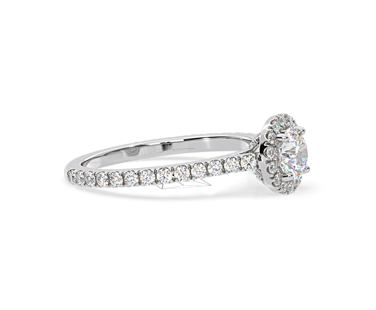 Reina Diamond Halo Engagement Ring in 18K White Gold 1.10ct G/SI2 - Image 153