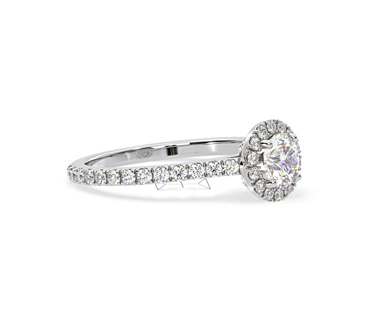 Reina Diamond Halo Engagement Ring in 18K White Gold 1.10ct G/SI2 - Image 156
