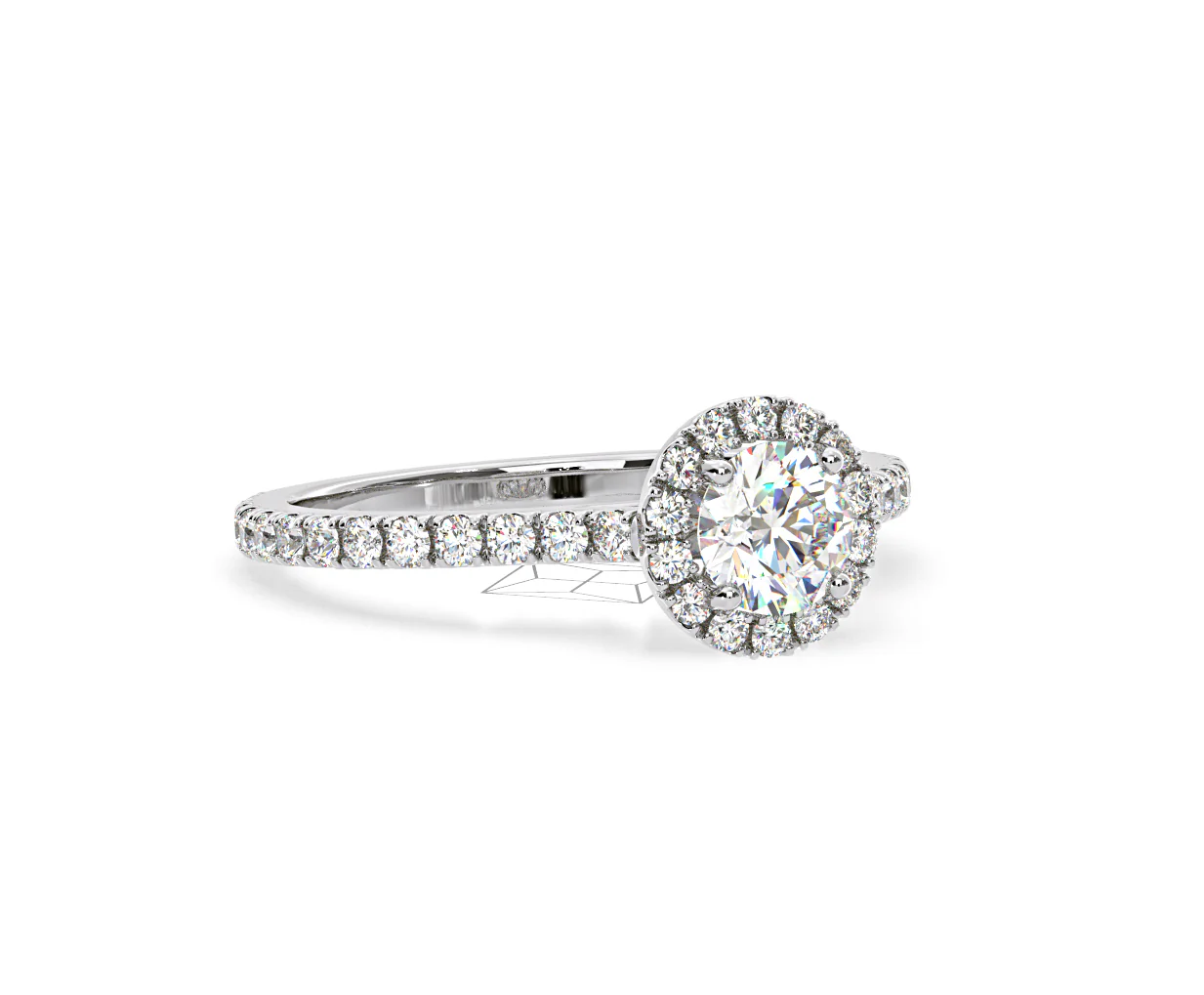 Reina Diamond Halo Engagement Ring in 18K White Gold 1.10ct G/SI2 - Image 161