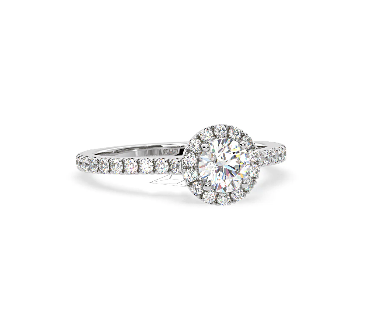 Reina Diamond Halo Engagement Ring in 18K White Gold 1.10ct G/SI2 - Image 163