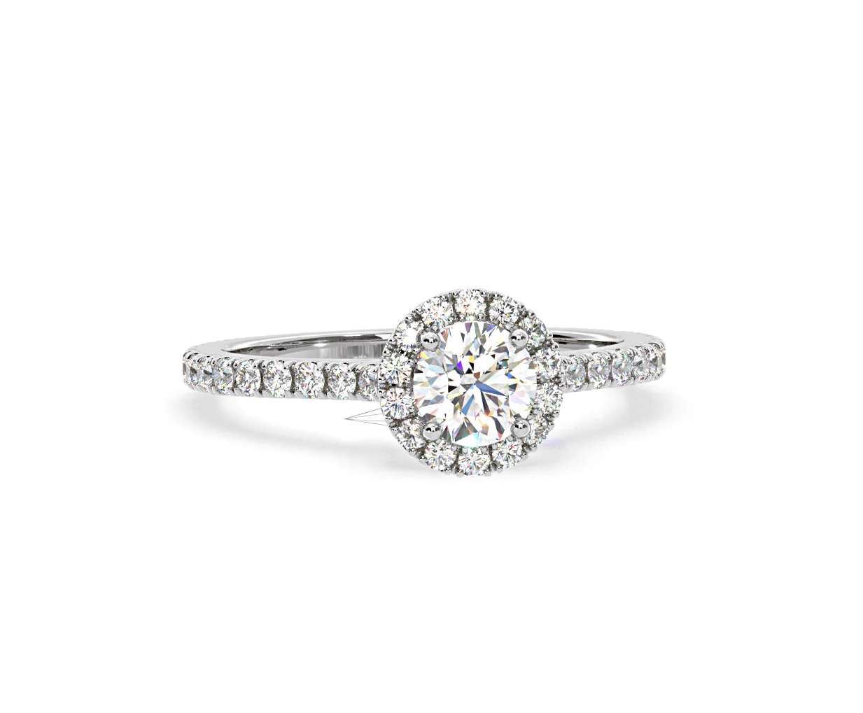 Reina Diamond Halo Engagement Ring in 18K White Gold 1.10ct G/SI2 - Image 165