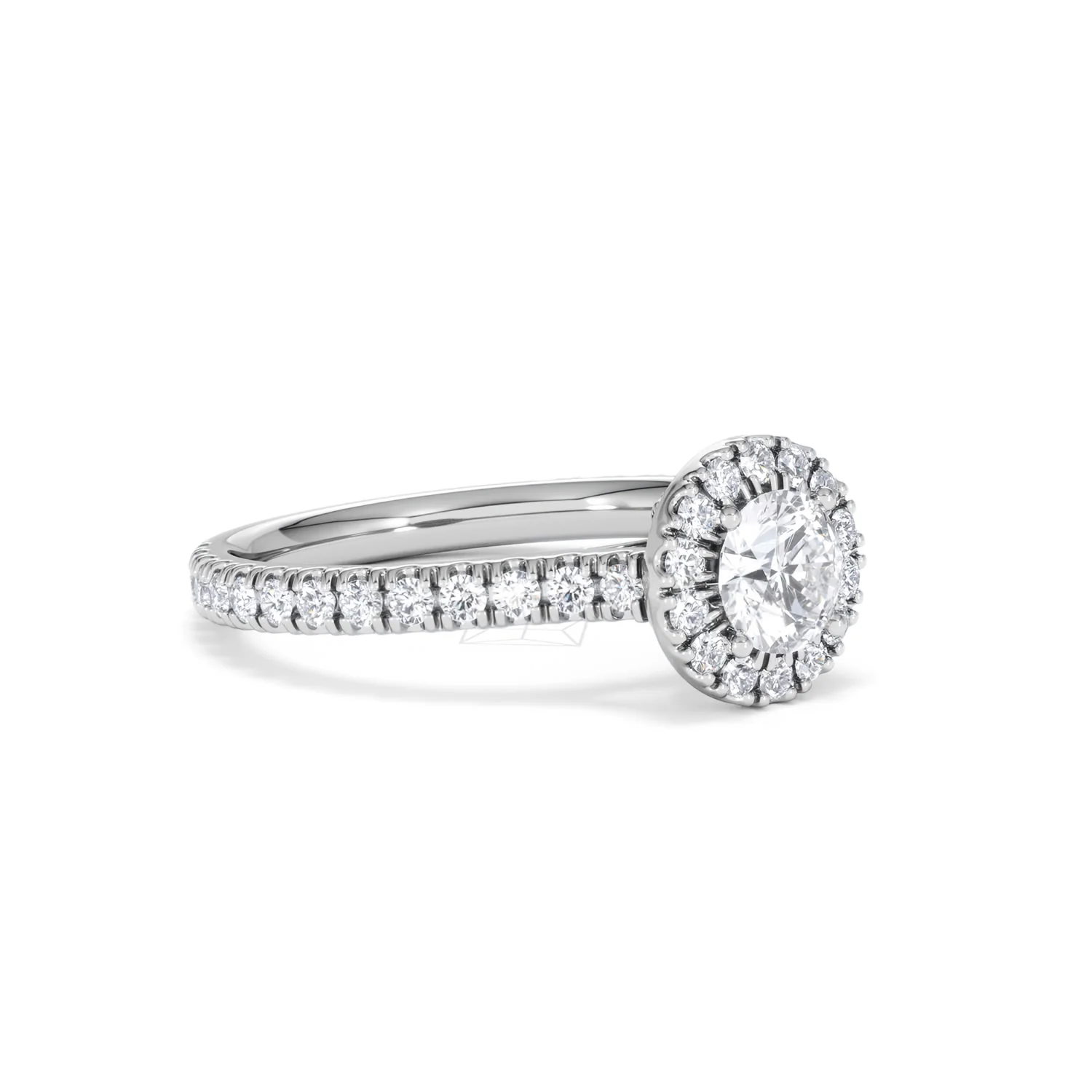 Reina Diamond Halo Engagement Ring in 18K White Gold 1.10ct G/SI2 - Image 17