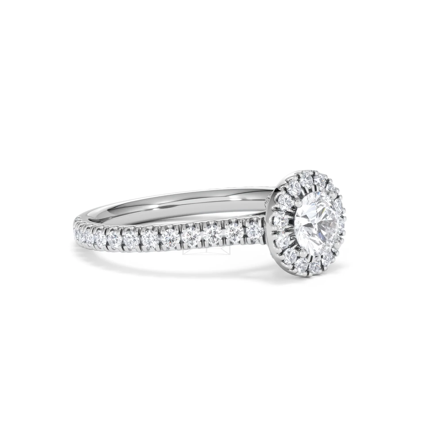 Reina Diamond Halo Engagement Ring in 18K White Gold 1.10ct G/SI2 - Image 18