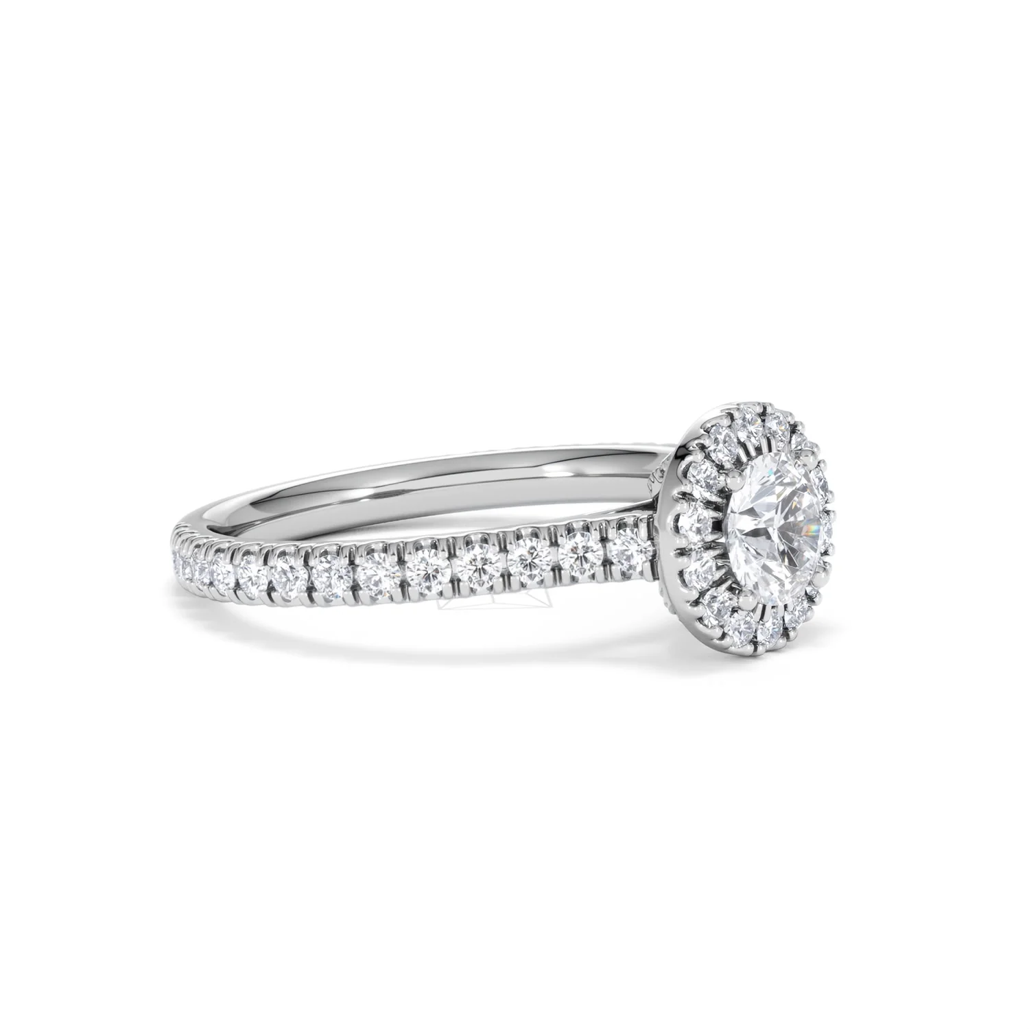 Reina Diamond Halo Engagement Ring in 18K White Gold 1.10ct G/SI2 - Image 19