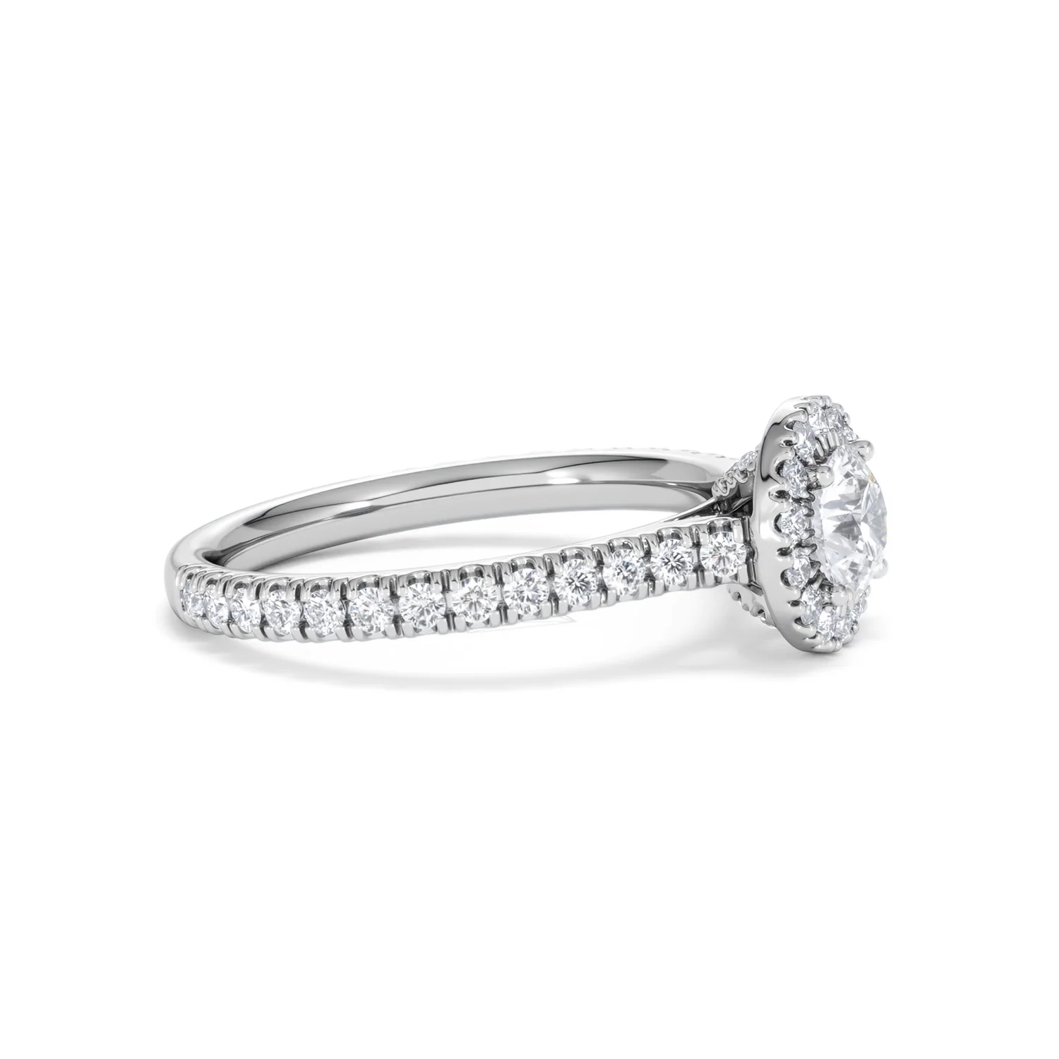 Reina Diamond Halo Engagement Ring in 18K White Gold 1.10ct G/SI2 - Image 23