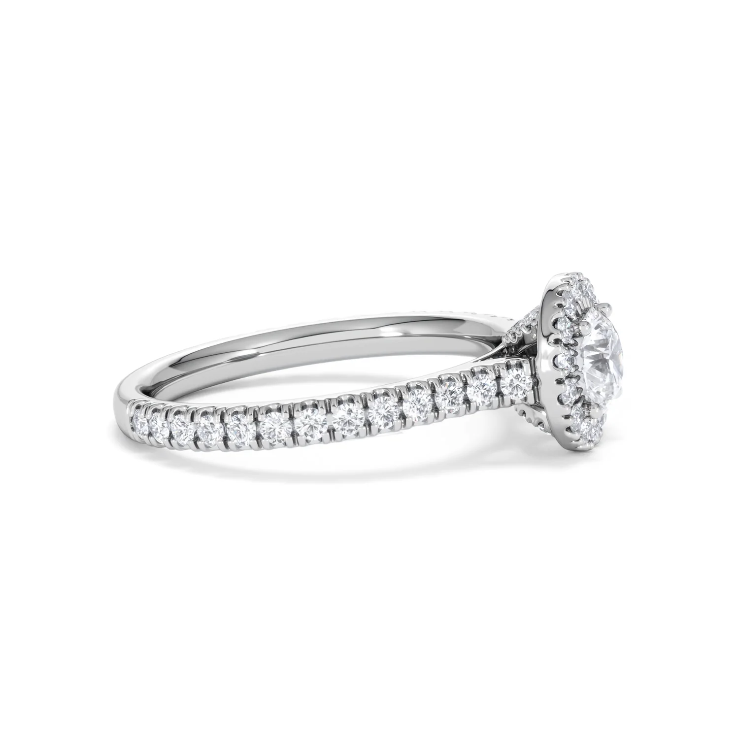 Reina Diamond Halo Engagement Ring in 18K White Gold 1.10ct G/SI2 - Image 24