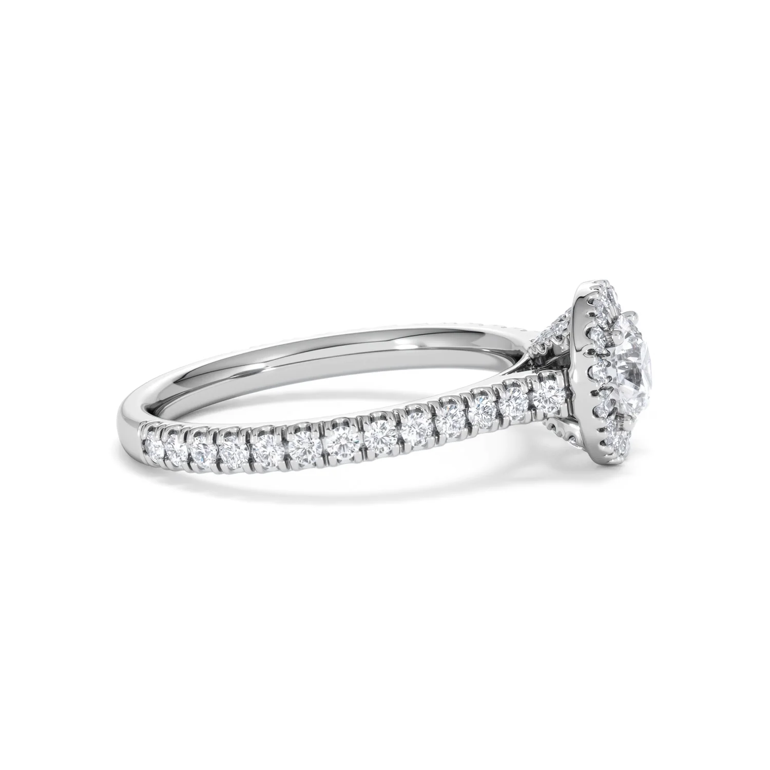 Reina Diamond Halo Engagement Ring in 18K White Gold 1.10ct G/SI2 - Image 25