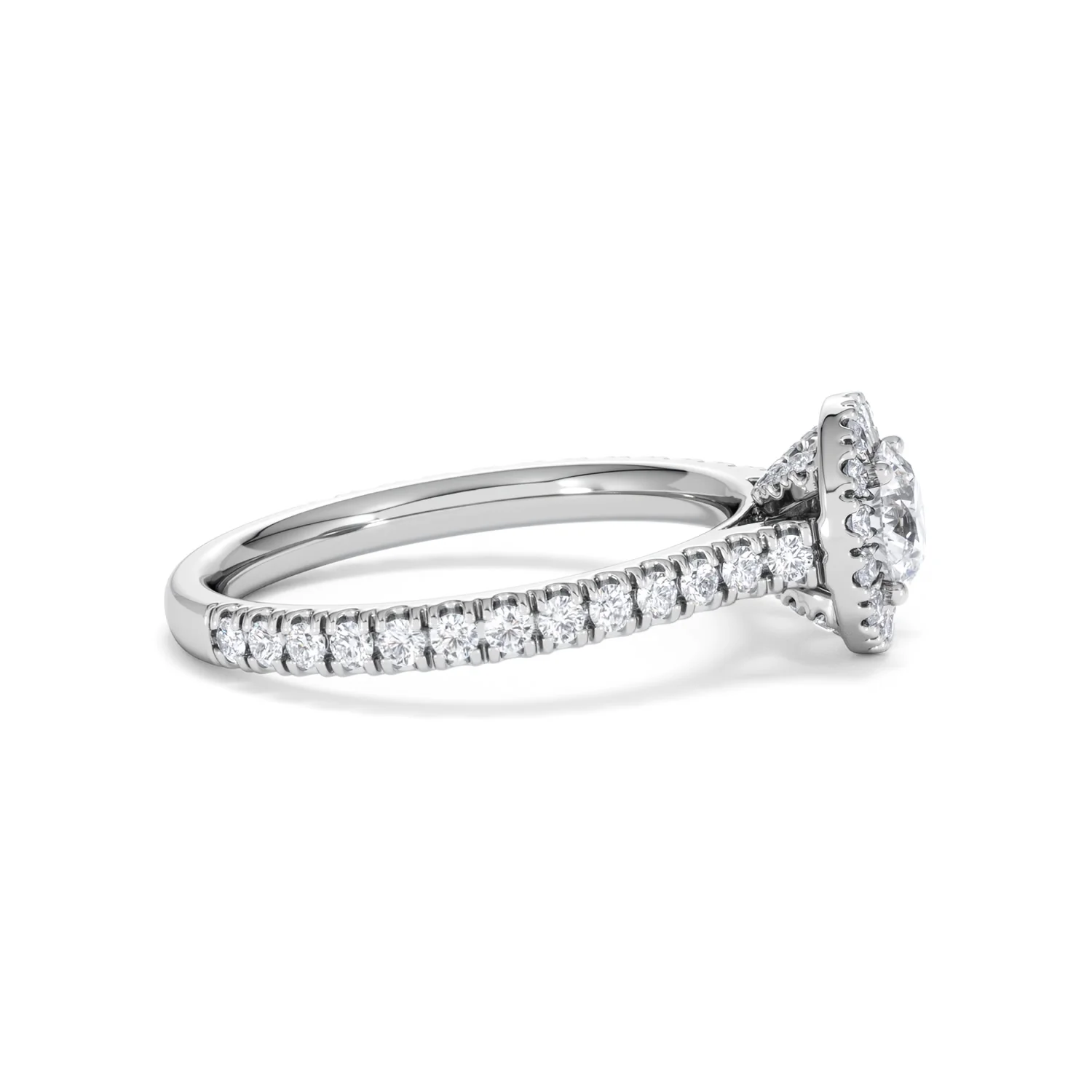 Reina Diamond Halo Engagement Ring in 18K White Gold 1.10ct G/SI2 - Image 26