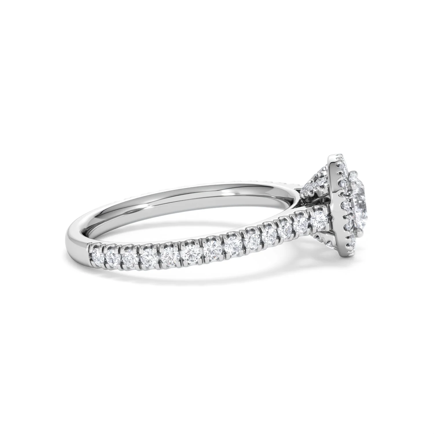 Reina Diamond Halo Engagement Ring in 18K White Gold 1.10ct G/SI2 - Image 27