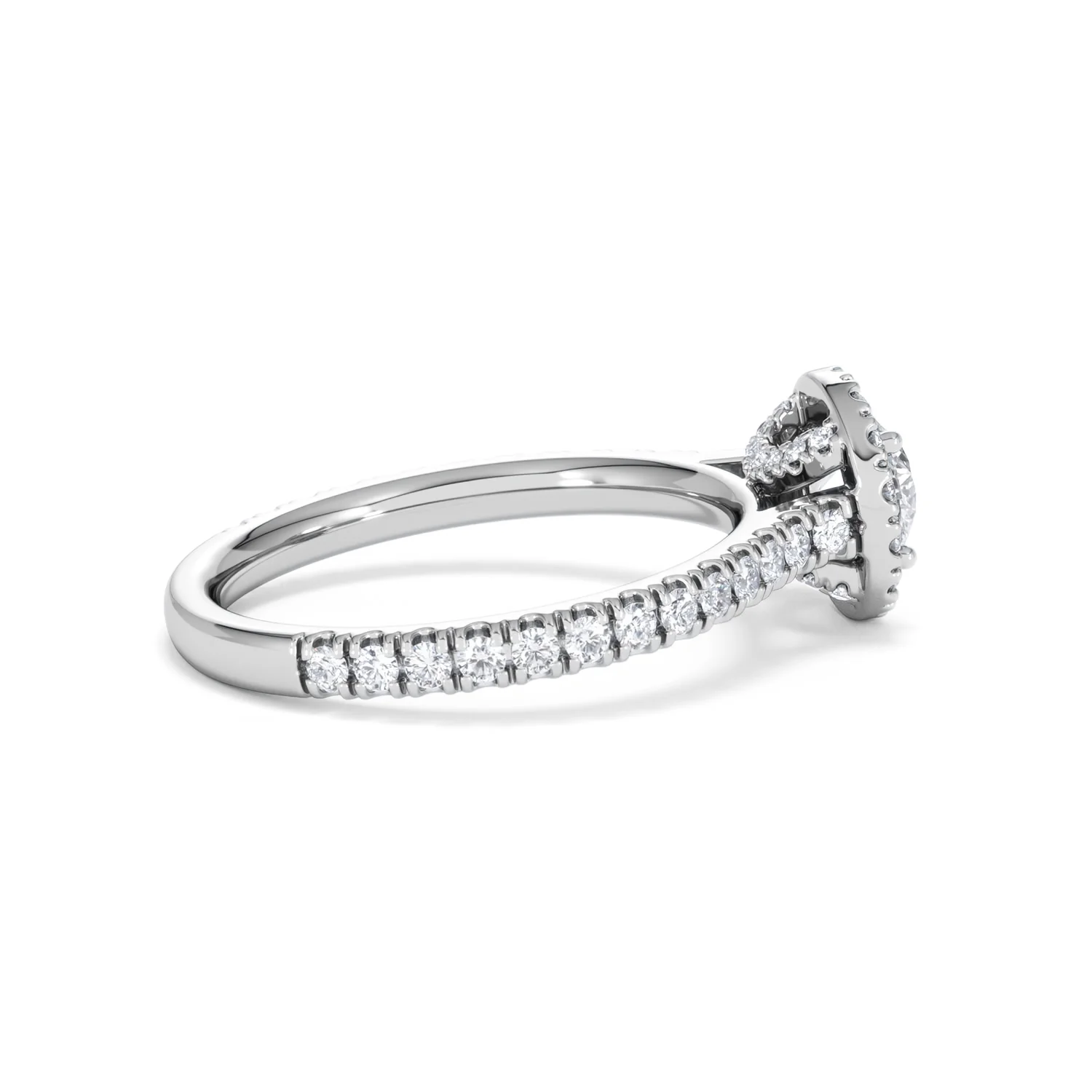 Reina Diamond Halo Engagement Ring in 18K White Gold 1.10ct G/SI2 - Image 31