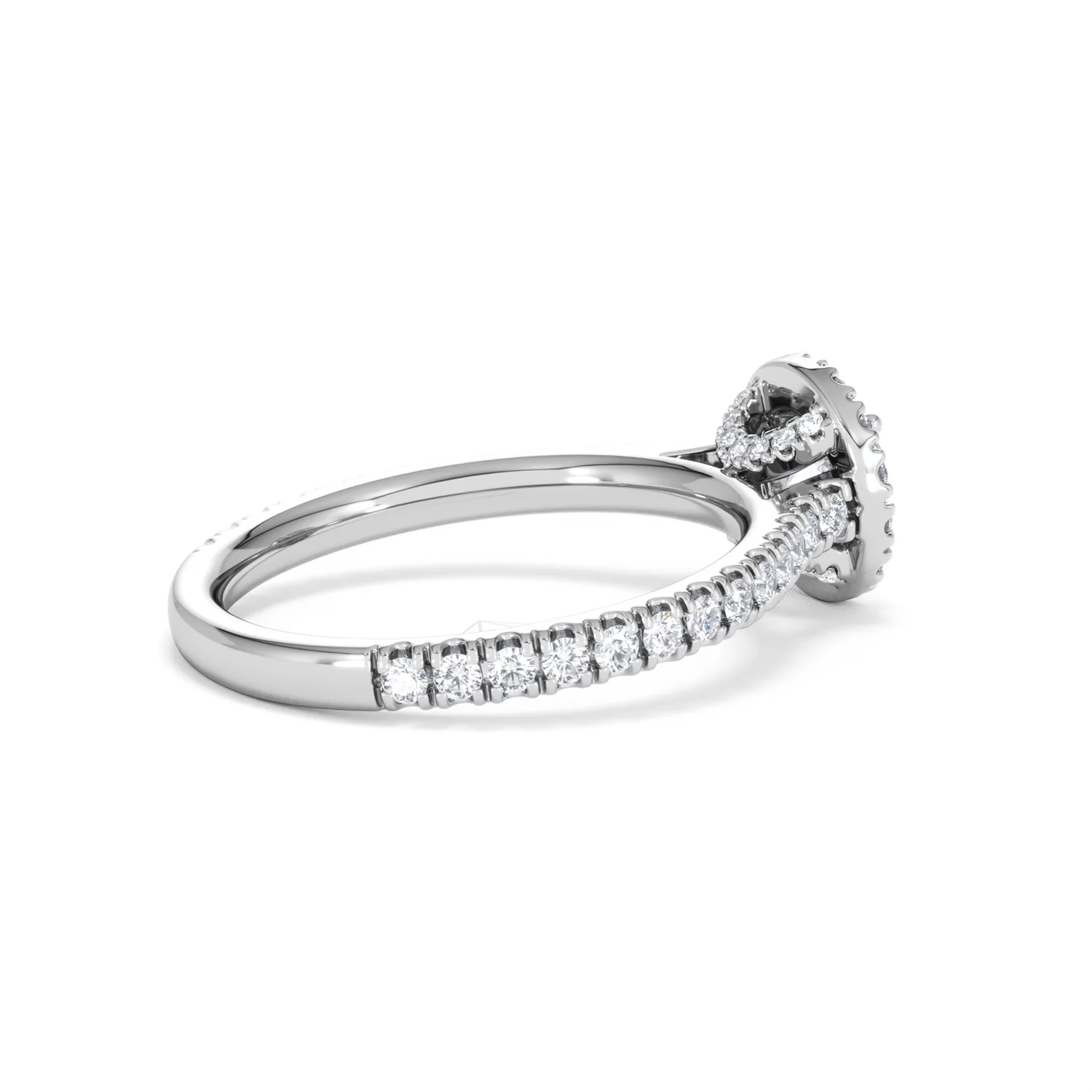 Reina Diamond Halo Engagement Ring in 18K White Gold 1.10ct G/SI2 - Image 34