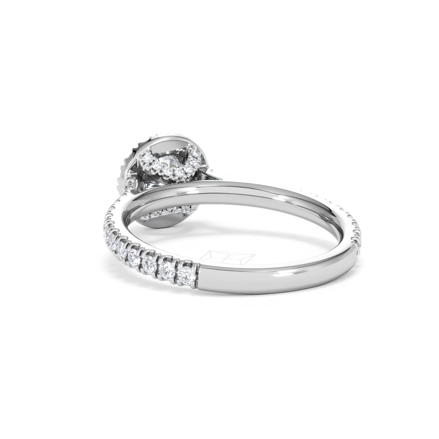 Reina Diamond Halo Engagement Ring in 18K White Gold 1.10ct G/SI2 - Image 54