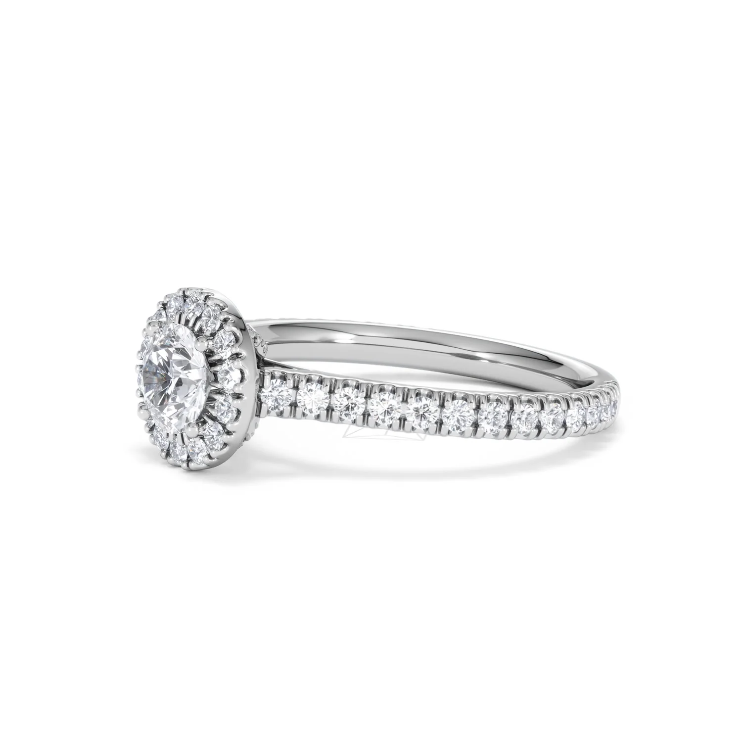 Reina Diamond Halo Engagement Ring in 18K White Gold 1.10ct G/SI2 - Image 76