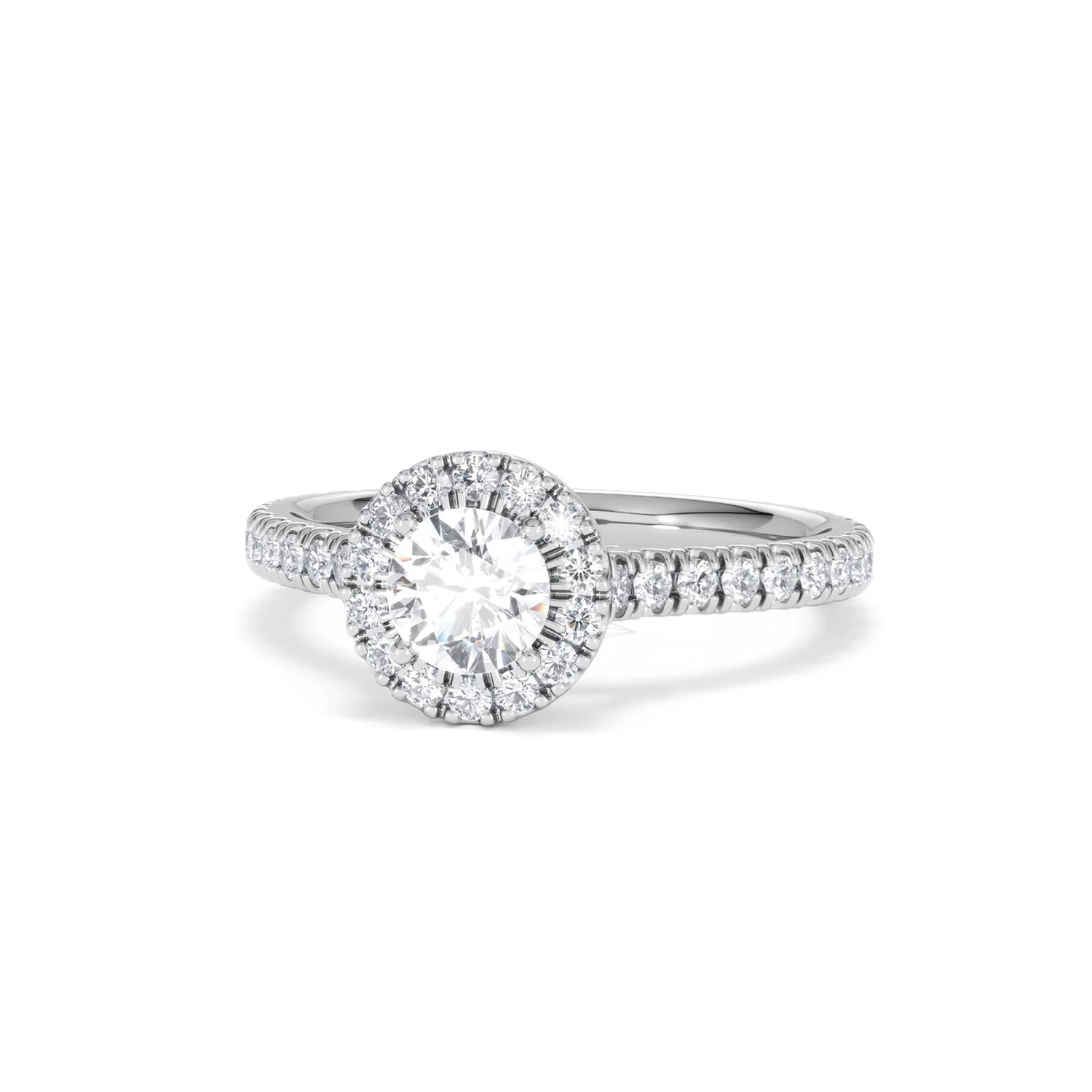 Reina Diamond Halo Engagement Ring in 18K White Gold 1.10ct G/SI2 - Image 85
