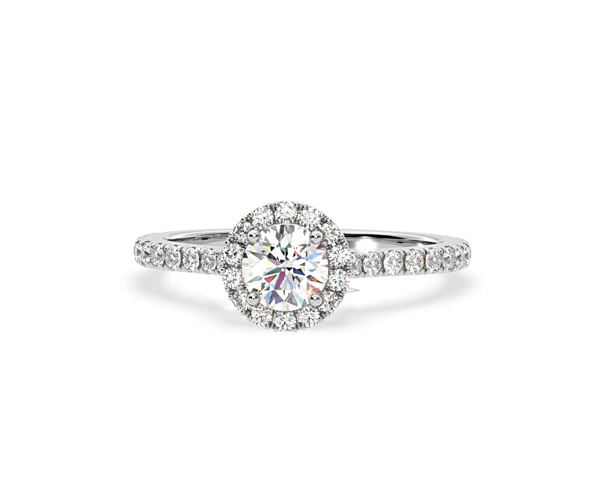Reina Diamond Halo Engagement Ring in 18K White Gold 1.10ct G/SI2 - Image 89