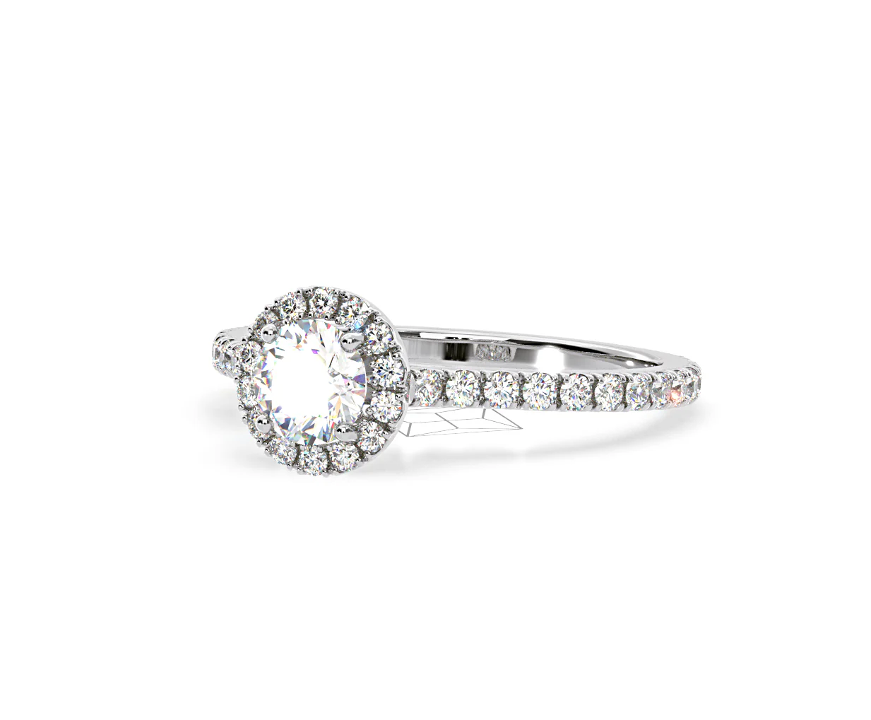 Reina Diamond Halo Engagement Ring in 18K White Gold 1.10ct G/SI2 - Image 94