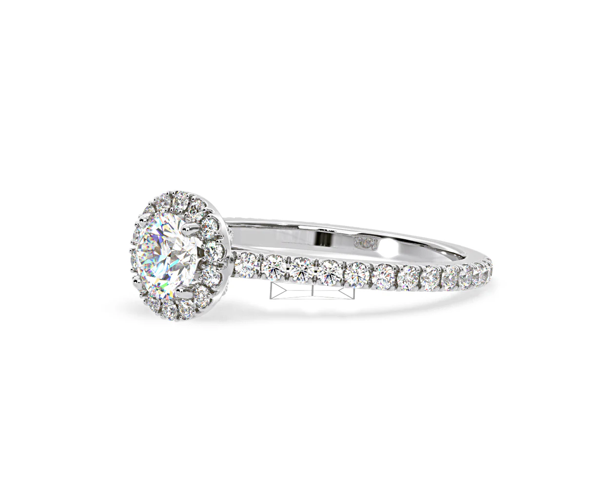 Reina Diamond Halo Engagement Ring in 18K White Gold 1.10ct G/SI2 - Image 98