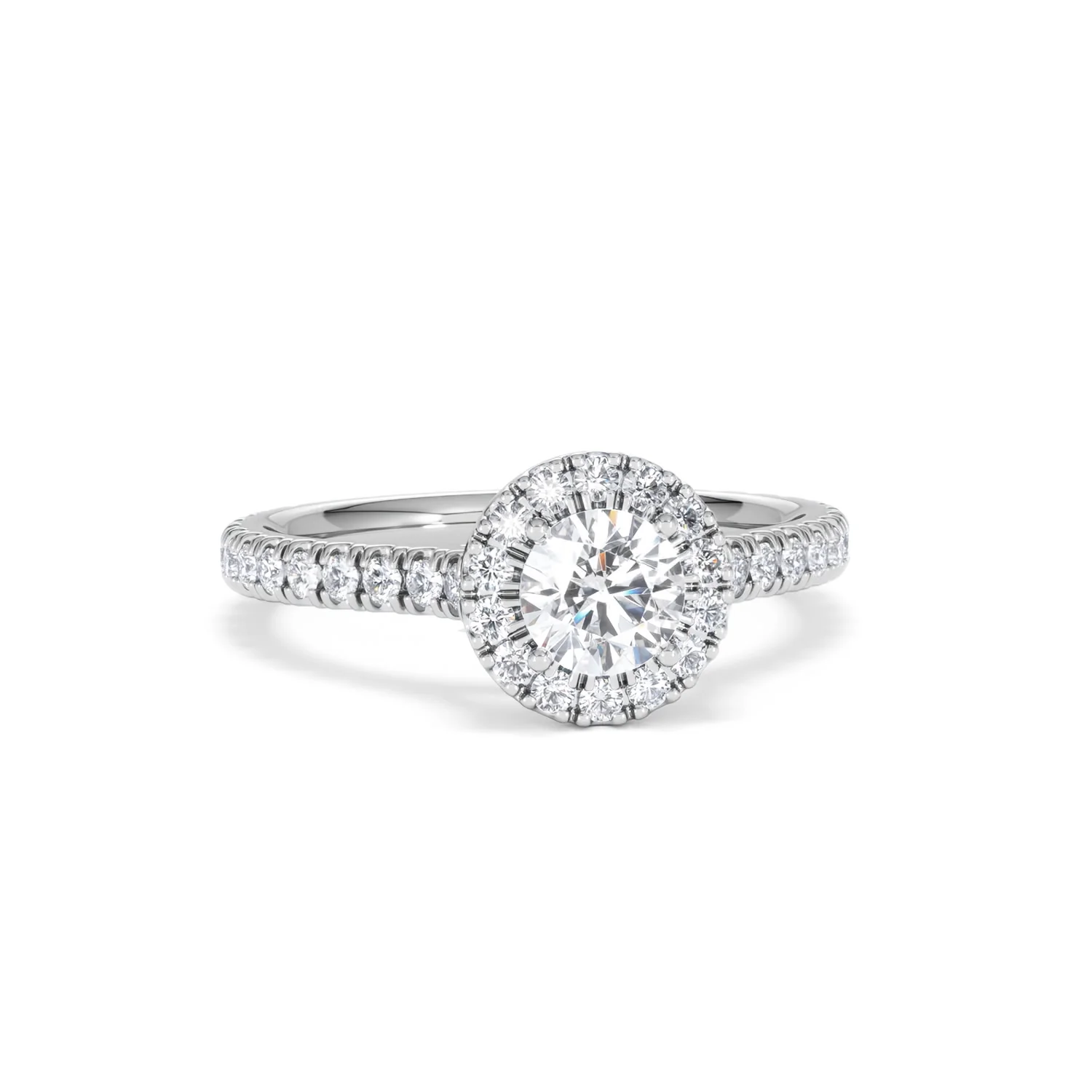 Reina Diamond Halo Engagement Ring in Platinum 1.10ct G/SI2 - Image 10