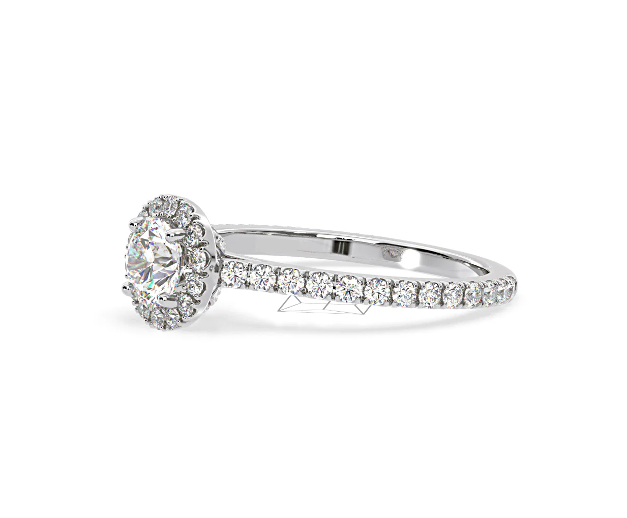 Reina Diamond Halo Engagement Ring in Platinum 1.10ct G/SI2 - Image 100