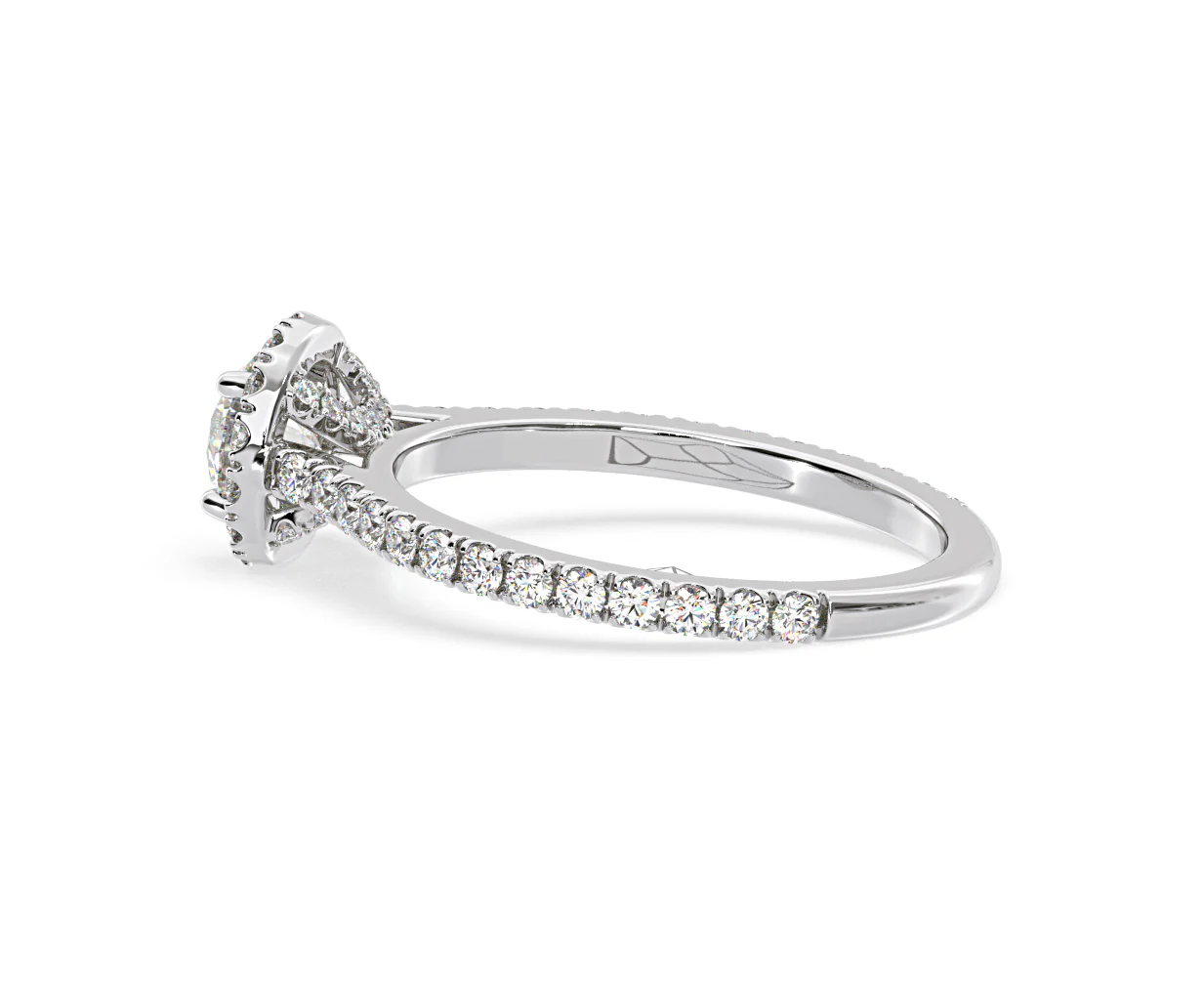 Reina Diamond Halo Engagement Ring in Platinum 1.10ct G/SI2 - Image 112