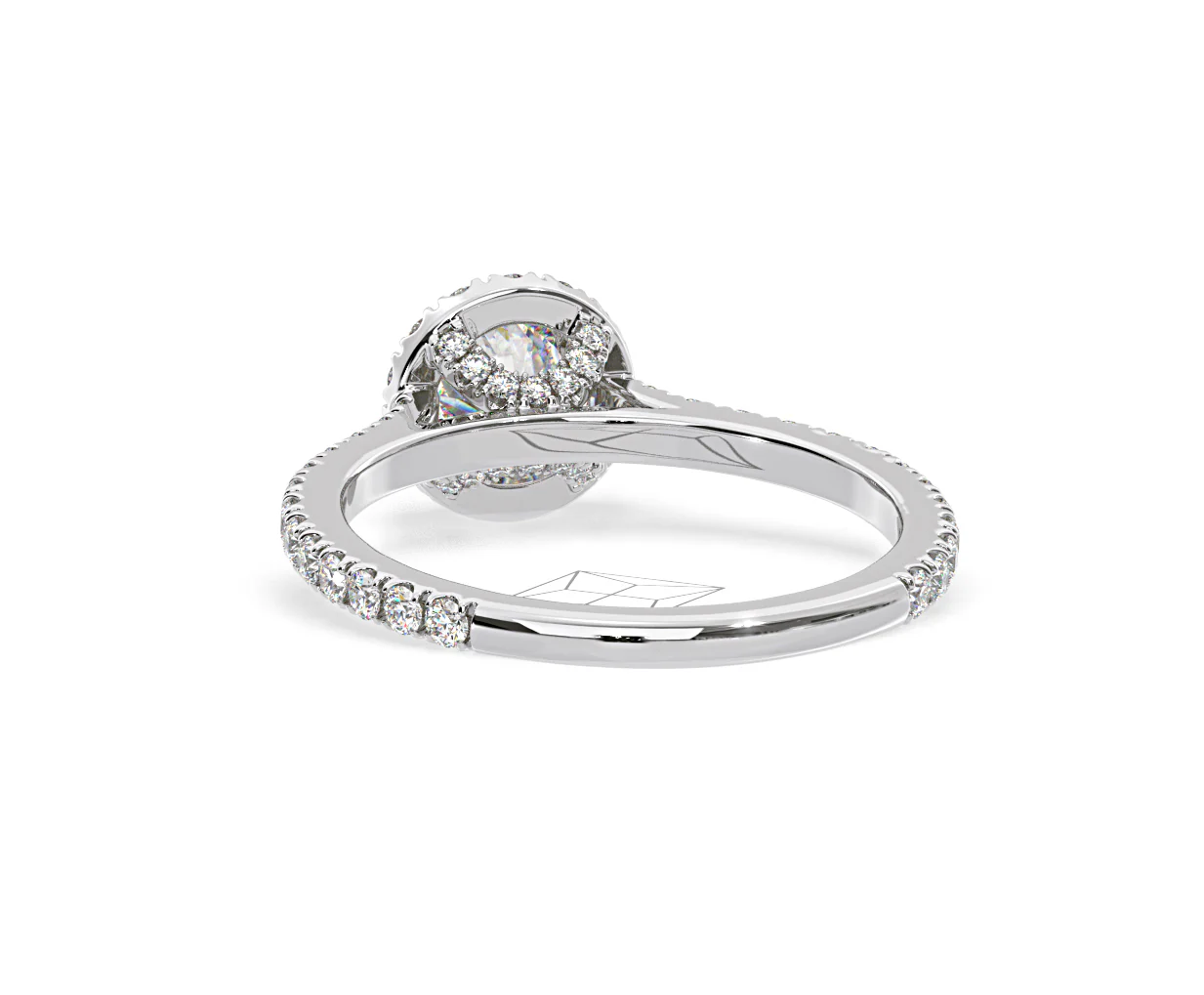 Reina Diamond Halo Engagement Ring in Platinum 1.10ct G/SI2 - Image 124